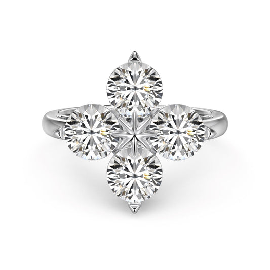 [Love More]Four-Leaf Clover Eight-Pointed Star Ring