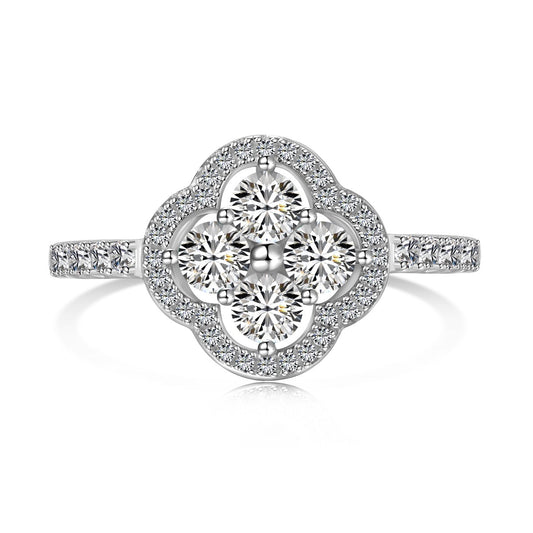 [Love More]Four Leaf Clover Flower Design Ring