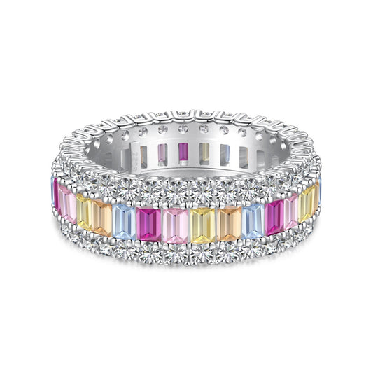 [Love More]Dainty Colorful Radiant Cut Daily Ring