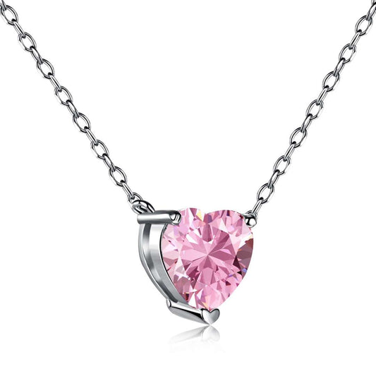 [Love More]Heart Shape Main Stone Pendant Collarbone Necklace